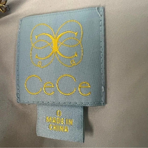 Cece Floral Rose Light Blue Silky Midi Dress Formal Homecoming Wedding sz 0 - Picture 8 of 8